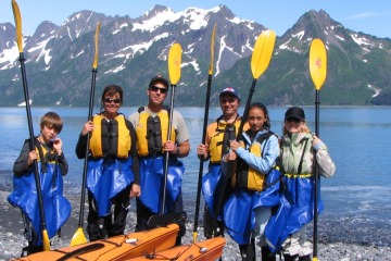 Paddlers in Resurrection Bay